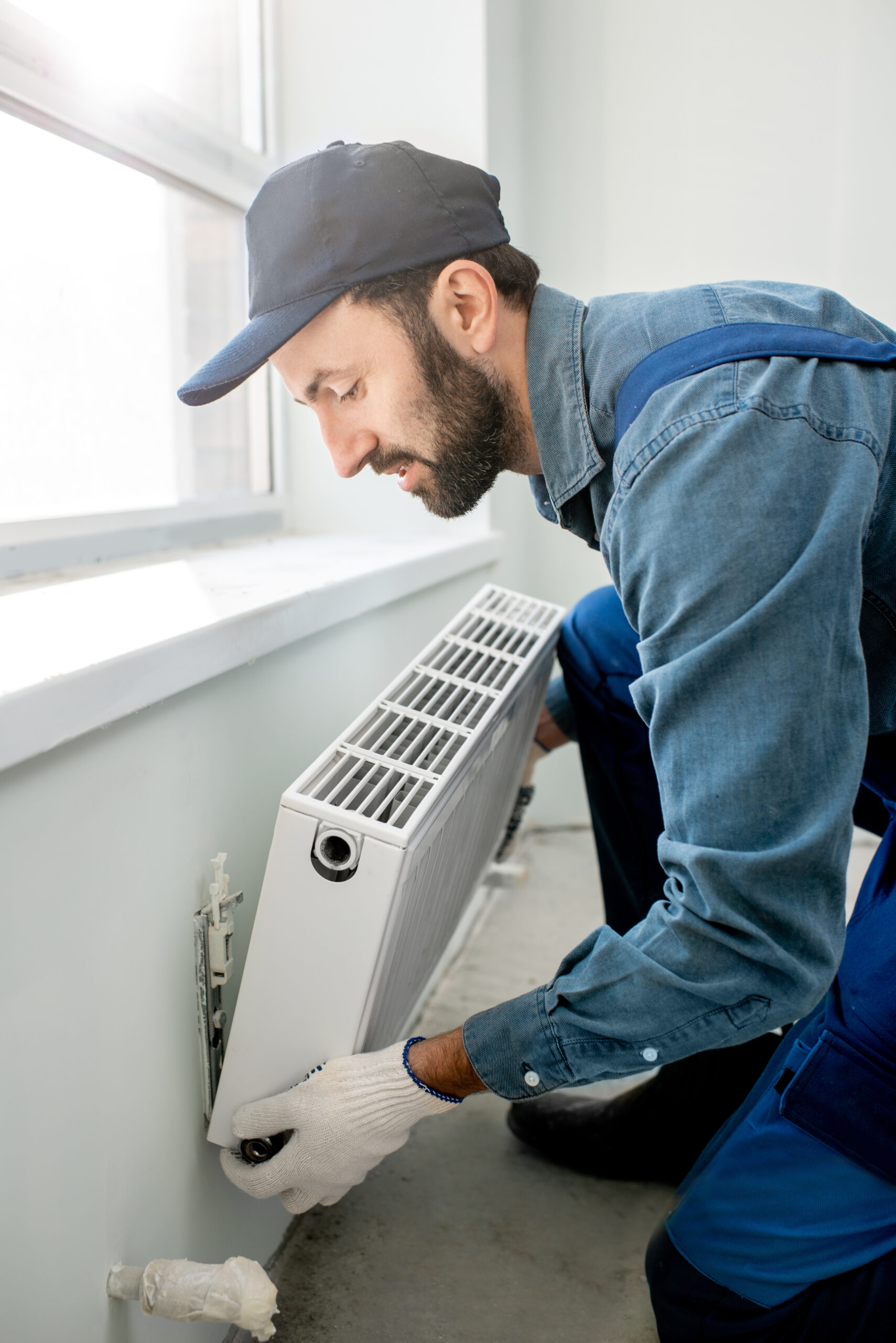 Workman mounting radiator